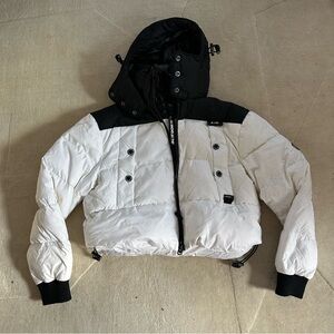 Women's Black and White Puffer Jacket